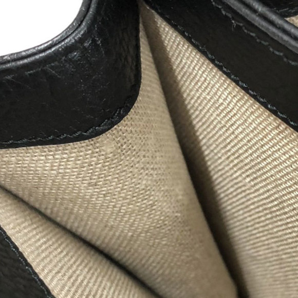 Gucci Interlocking G Chain Shoulder Bag Leather Black - Picture 8 of 10